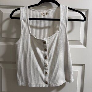 Cream Madewell Button Front Cotton Tank Top in size M